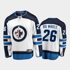 Winnipeg Jets Blake Wheeler #26 Nickname White Away Breakaway Big Wheels Jersey