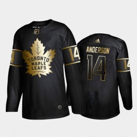 Toronto Maple Leafs Joey Anderson #14 Authentic Player Golden Edition Black Jersey