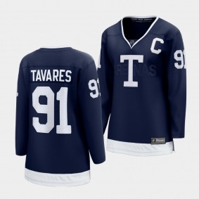 Toronto Maple Leafs 2022 Heritage Classic John Tavares #91 Women Navy Jersey