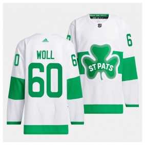 Toronto Maple Leafs 2024 St. Patricks Alternate Joseph Woll #60 White Primegreen Authentic Jersey Men's