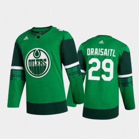 Edmonton Oilers Leon Draisaitl #29 2020 St. Patrick's Day Authentic Player Jersey Green