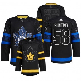 Toronto Maple Leafs 2022 Drew house Jersey Michael Bunting Black #58 Authentic Alternate Uniform