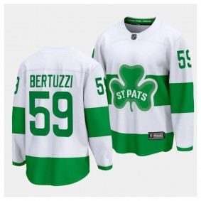 2024 St. Patricks Alternate Tyler Bertuzzi Toronto Maple Leafs #59 White Premier Jersey