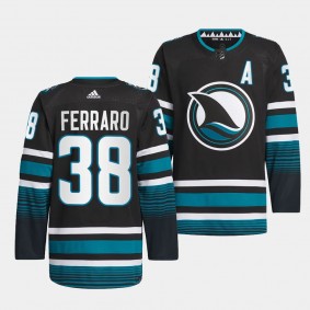 San Jose Sharks 2023-24 Cali Fin 3rd Alternate Mario Ferraro #38 Black Authentic Pro Jersey Men's