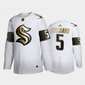 Seattle Kraken Mark Giordano #5 2021 Expansion Draft Golden Edition White Jersey