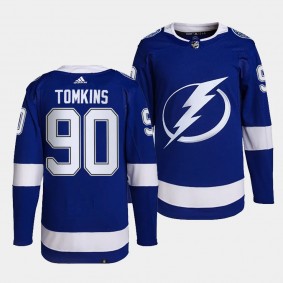 Matt Tomkins Tampa Bay Lightning Home Blue #90 Primegreen Authentic Pro Jersey Men's