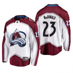 Colorado Avalanche Jacob MacDonald #23 Breakaway Player Away White Jersey