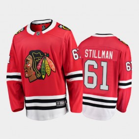Men's Chicago Blackhawks Riley Stillman #61 Home Red 2021 Jersey