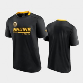Men Boston Bruins Locker Room Authentic Pro Black T-Shirt