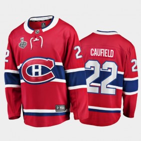 Montreal Canadiens #22 Cole Caufield 2021 Stanley Cup Final Red Home Jersey