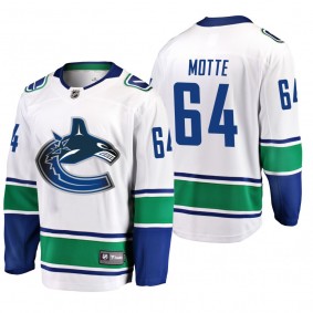 Vancouver Canucks Tyler Motte #64 Away White Breakaway Player Fanatics Branded Jersey