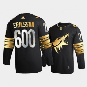 Loui Eriksson Arizona Coyotes 600 Career Points Black Golden Limited Jersey