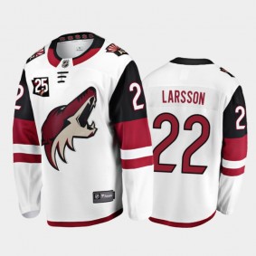 Men's Arizona Coyotes Johan Larsson #22 25th Anniversary White Away Jersey