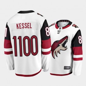 Men's Arizona Coyotes Phil Kessel #81 Limited Edition 1100th Games White Jersey