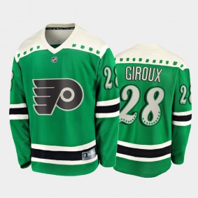 Men's Philadelphia Flyers Claude Giroux #28 2021 St. Patrick's Day Green Jersey
