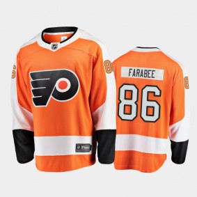 Men's Philadelphia Flyers Joel Farabee #86 Home Orange 2020-21 Breakaway Player Jersey