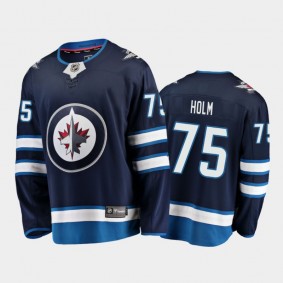 Winnipeg Jets Arvid Holm #75 Home Navy Breakaway Player Jersey