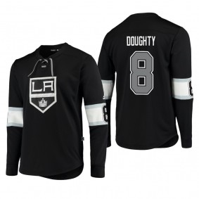 Kings Drew Doughty #8 Adidas Platinum Long Sleeve 2018-19 Cheap Jersey T-Shirt Black
