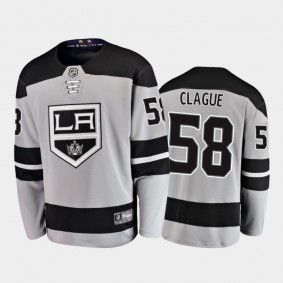 Men's Los Angeles Kings Kale Clague #58 Alternate Gray 2020-21 Breakaway Player Jersey