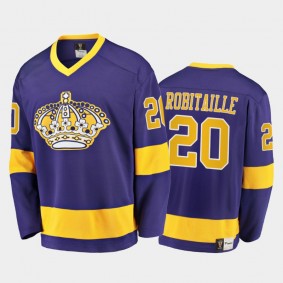 Los Angeles Kings Luc Robitaille #20 Heritage Purple Throwback Premier Retired Jersey