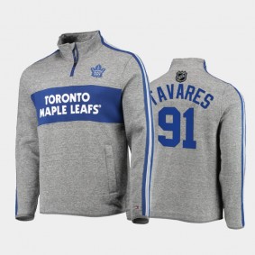 John Tavares Toronto Maple Leafs Mario Quarter-Zip Heathered Gray Jacket Tommy Hilfiger