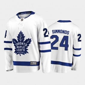 Toronto Maple Leafs Wayne Simmonds #24 Away White 2020-21 Breakaway Player Jersey