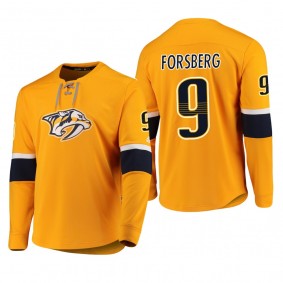 Predators Filip Forsberg #9 Platinum Long Sleeve 2018-19 Cheap Jersey T-Shirt Yellow