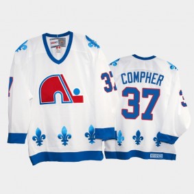 J. T. Compher #37 Quebec Nordiques Heritage Vintage White Replica Jersey