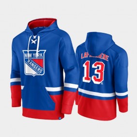 Men Alexis Lafreniere #13 New York Rangers Pullover Blue First Battle Power Play Hoodie