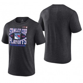 Men Rangers 2022 Stanley Cup Playoffs Charcoal T-Shirt Wraparound