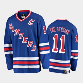 Men's New York Rangers Mark Messier #11 Heritage Retired Player Nikename Blue Jersey