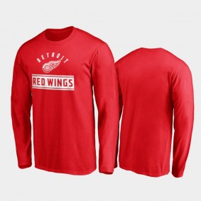 Men Detroit Red Wings Arc Knockout Long Sleeve Red T-Shirt