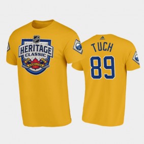 Men Buffalo Sabres Alex Tuch #89 2022 Heritage Classic Gold T-Shirt