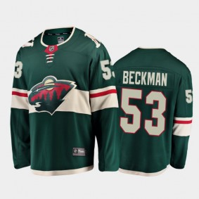 Minnesota Wild #53 Adam Beckman Home Green 2021-22 Player Jersey