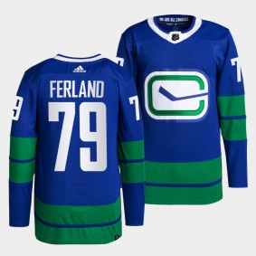 Micheal Ferland Canucks Alternate Blue Jersey #79 Primegreen Authentic Pro
