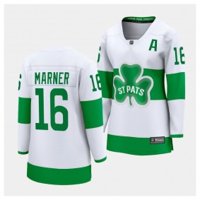 Toronto Maple Leafs Mitch Marner 2024 St. Patricks Alternate Premier Women White Jersey Breakaway Player