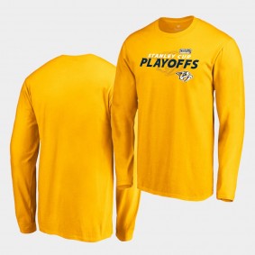 Nashville Predators T-Shirt 2021 Stanley Cup Playoffs Long Sleeve Gold
