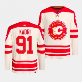 Nazem Kadri Calgary Flames 2023 NHL Heritage Classic Cream #91 Primegreen Authentic Player Jersey Men's
