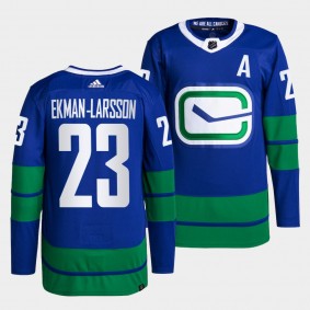Oliver Ekman-Larsson Canucks Alternate Blue Jersey #23 Primegreen Authentic Pro