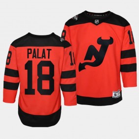 New Jersey Devils #18 Ondrej Palat 2024 NHL Stadium Series Premier Player Red Youth Jersey