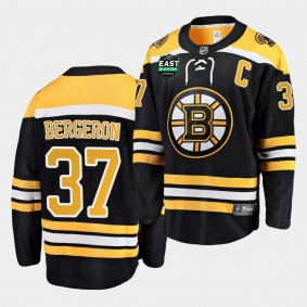 Boston Bruins Patrice Bergeron 2021 East Division Patch Black Jersey Home