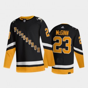 2021-22 Pittsburgh Penguins Brock McGinn Third Jersey Black Primegreen Authentic Uniform