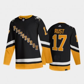 2021-22 Pittsburgh Penguins Bryan Rust Third Jersey Black Primegreen Authentic Uniform