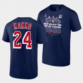 New York Rangers Kaapo Kakko No Quit in NY 2022 Playoffs Navy #24 T-Shirt