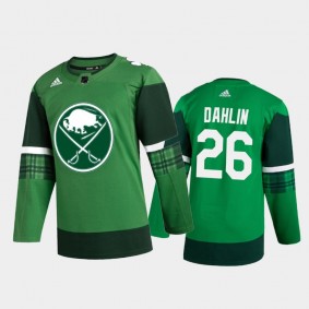 Buffalo Sabres Rasmus Dahlin #26 2020 St. Patrick's Day Authentic Player Jersey Green