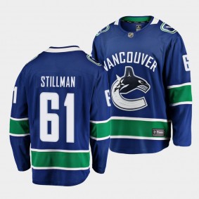 Riley Stillman Vancouver Canucks Home Blue Breakaway Player Jersey Men's