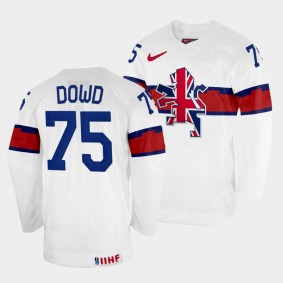 Great Britain 2022 IIHF World Championship Robert Dowd #75 White Jersey Home