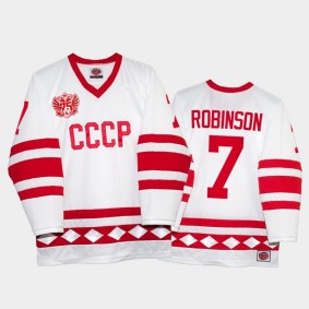 Russia Hockey Mat Robinson Classic CCCP 75th Anniversary Jersey White