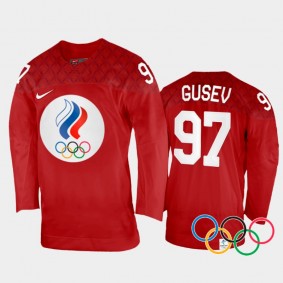 Russia Hockey Nikita Gusev 2022 Winter Olympics Red #97 Jersey Home