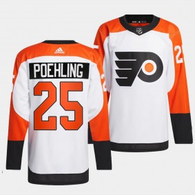 Ryan Poehling Philadelphia Flyers Away White #25 Primegreen Authentic Pro Jersey Men's